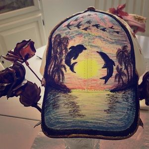 Hand painted hat/cap aloha hawaii